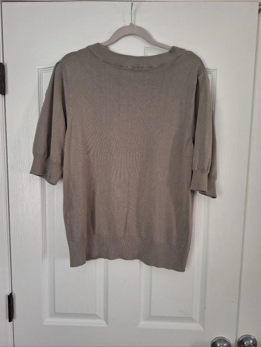 V-Neck Short Sleeve Sweater - Sage Green